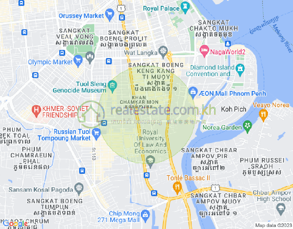Map of BKK 1, Boeng Keng Kang, Phnom Penh