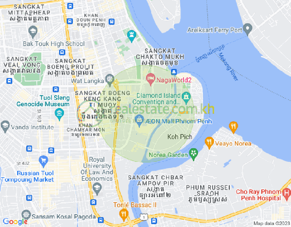 ផែនទី ទន្លេបាសាក់, ចំការមន, ភ្នំពេញ