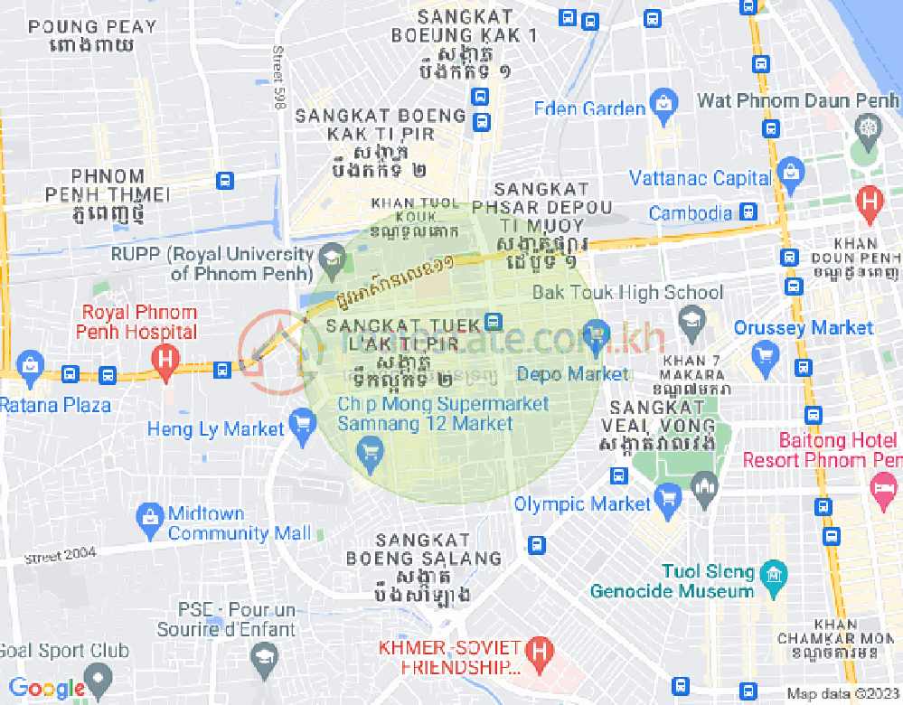 Карта Туек L'ak 1, Тул Кок, Пномпень