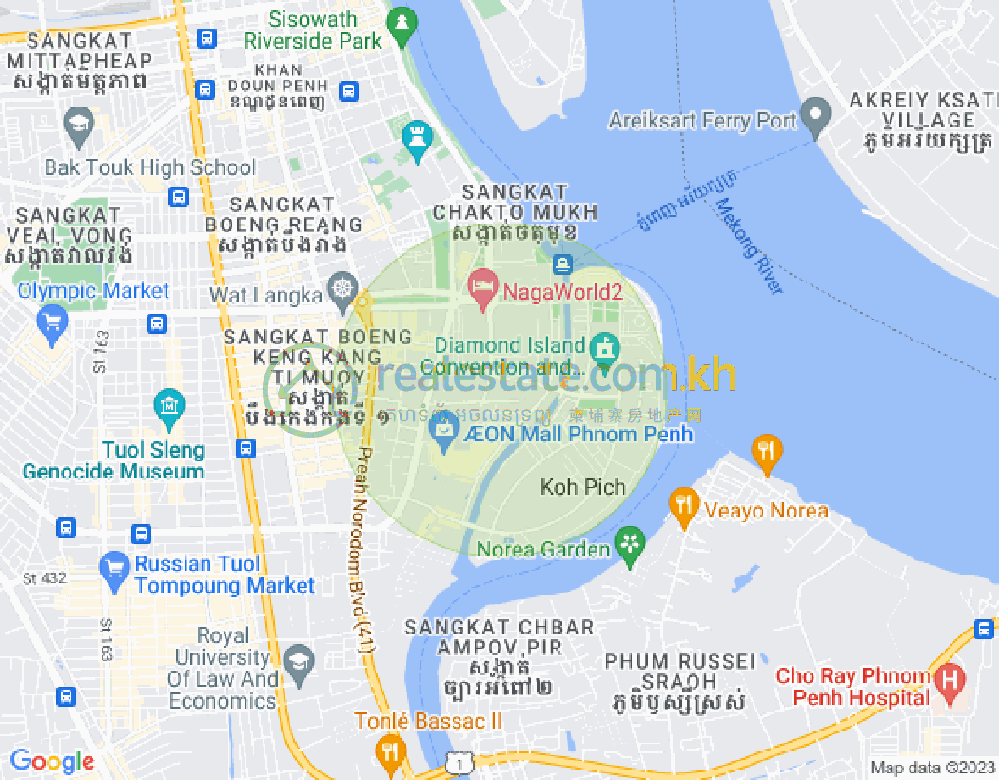 Mapa: National Assembly, Tonle Bassac, Chamkarmon, Phnom Penh
