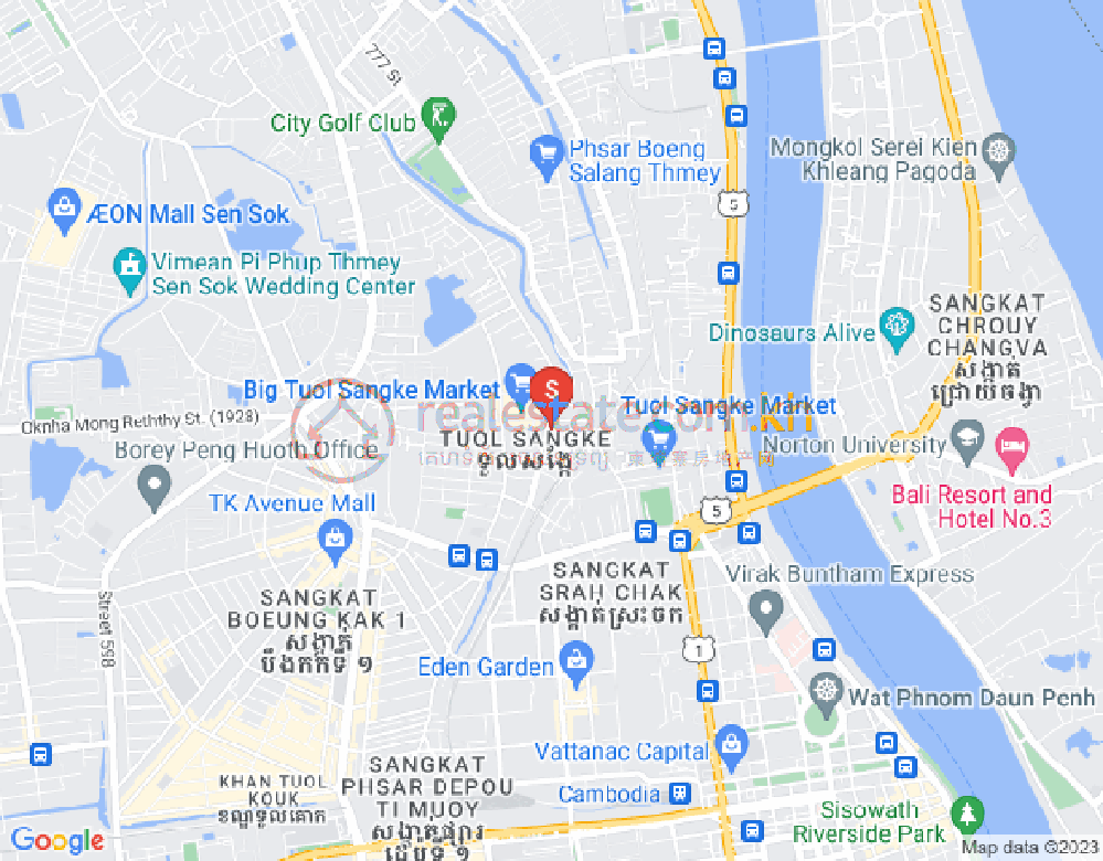 雷西郊区, 金边地图