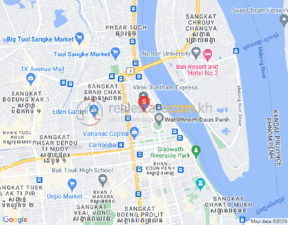 Mapa: Phsar Kandal I, Daun Penh, Phnom Penh