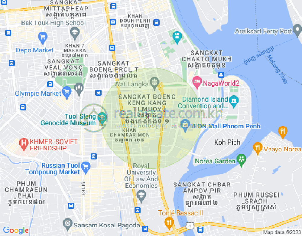 万景岗1分区（BKK1), 波哥堪, 金边地图