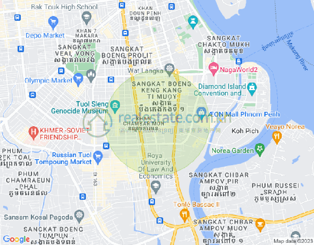 万景岗1分区（BKK1), 波哥堪, 金边地图