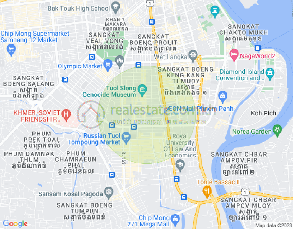 万景岗3分区（BKK3), 波哥堪, 金边地图