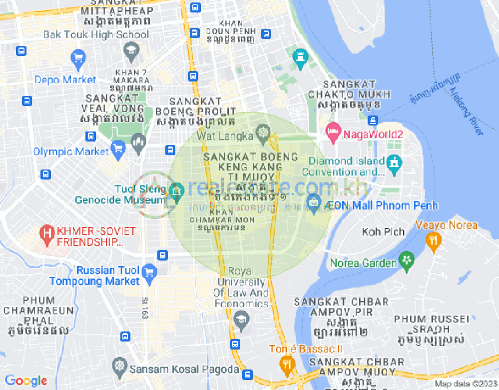 万景岗1分区（BKK1), 波哥堪, 金边地图