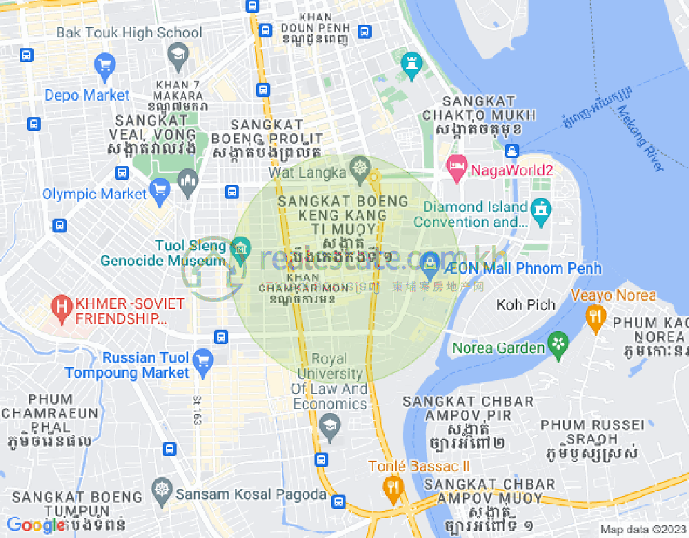 万景岗1分区（BKK1), 波哥堪, 金边地图