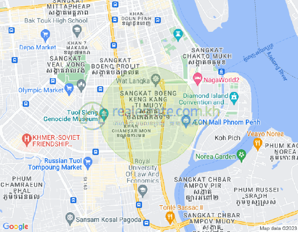 万景岗1分区（BKK1), 波哥堪, 金边地图