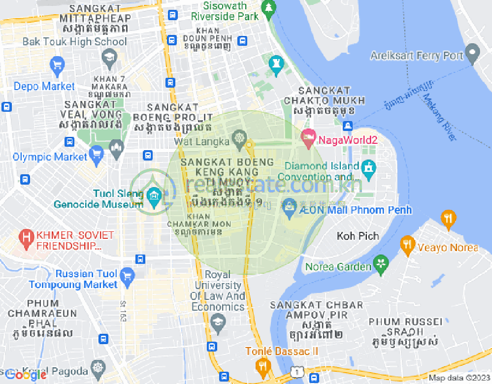 Map of BKK 1, Boeng Keng Kang, Phnom Penh