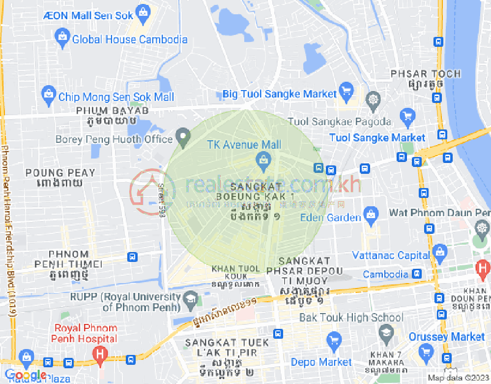 万谷湖1分区, 堆谷区, 金边地图