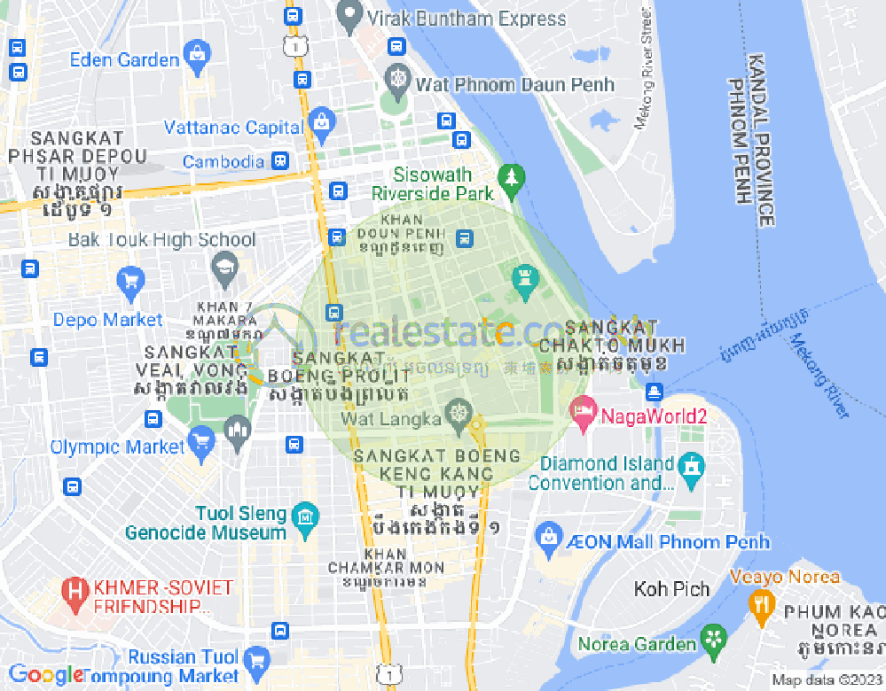 ផែនទី ចតុមុខ, ដូនពេញ, ភ្នំពេញ