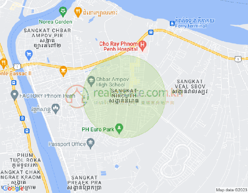 Mapa: Nirouth, Chbar Ampov, Phnom Penh