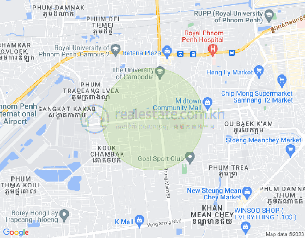 Mapa: Tuek Thla, Sen Sok, Phnom Penh