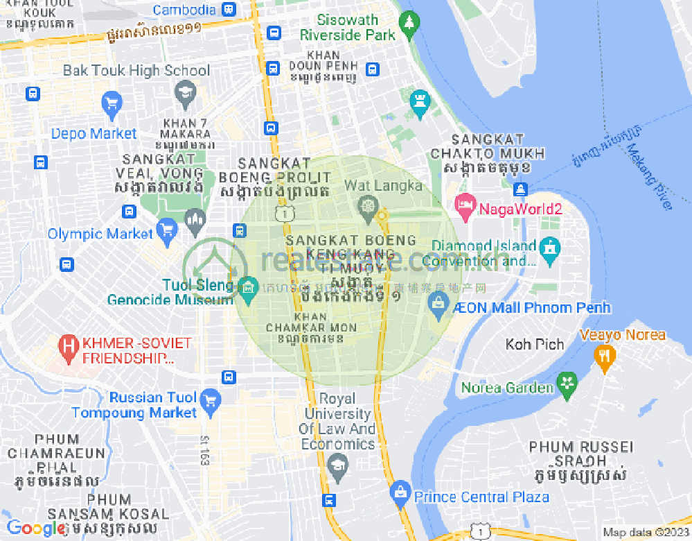 Mapa: BKK 1, Boeng Keng Kang, Phnom Penh