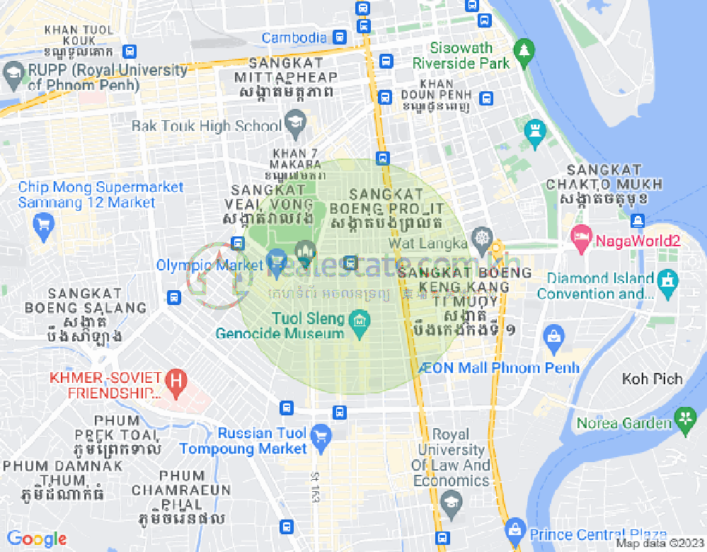 Mapa: BKK 2, Boeng Keng Kang, Phnom Penh
