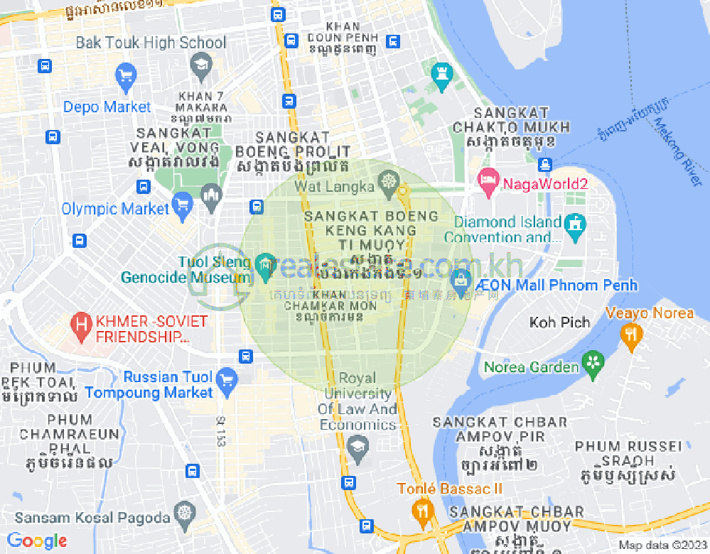 Mapa: BKK 1, Boeng Keng Kang, Phnom Penh