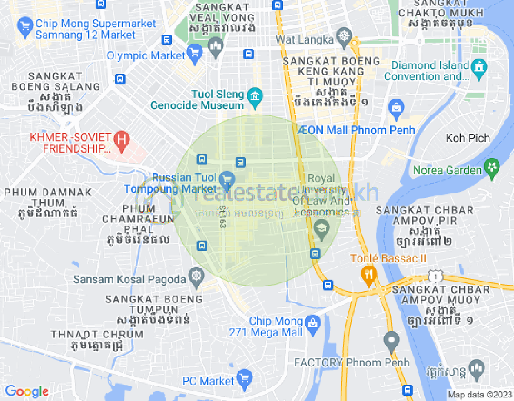 トゥールトンポン1, チャムカモン, プノンペンの地図