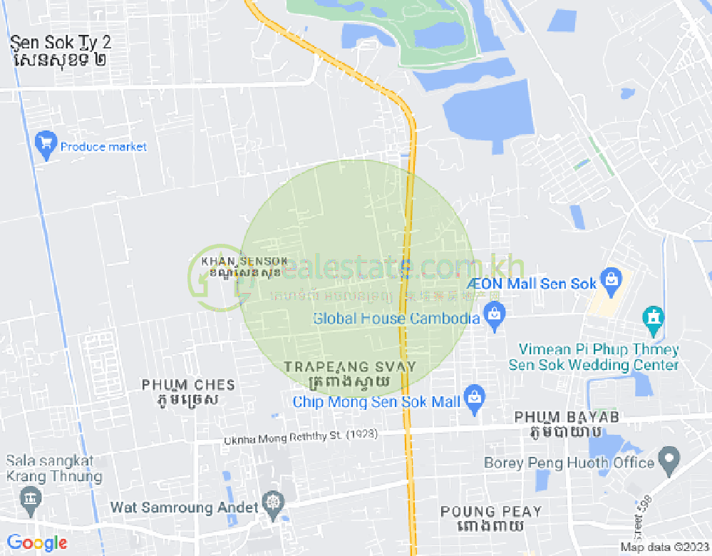 Carte de Phnom Penh Thmey, Sen Sok, Phnom Penh