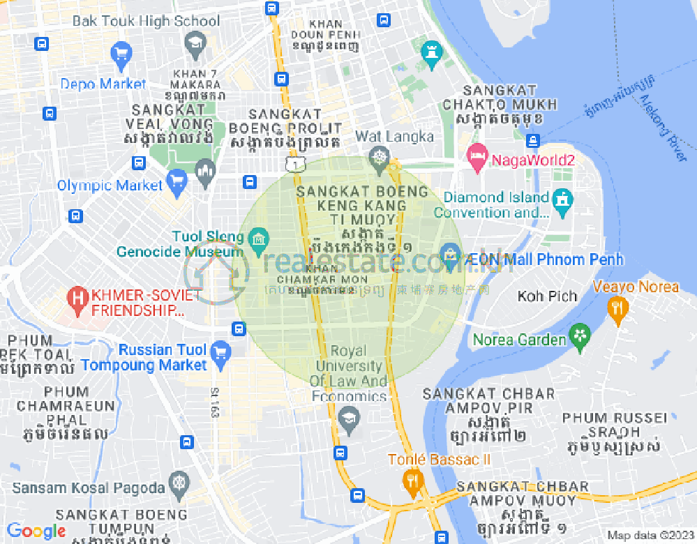 Map of BKK 1, Boeng Keng Kang, Phnom Penh