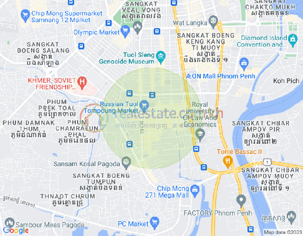 Carte de Toul Tum Poung 1, Chamkarmon, Phnom Penh