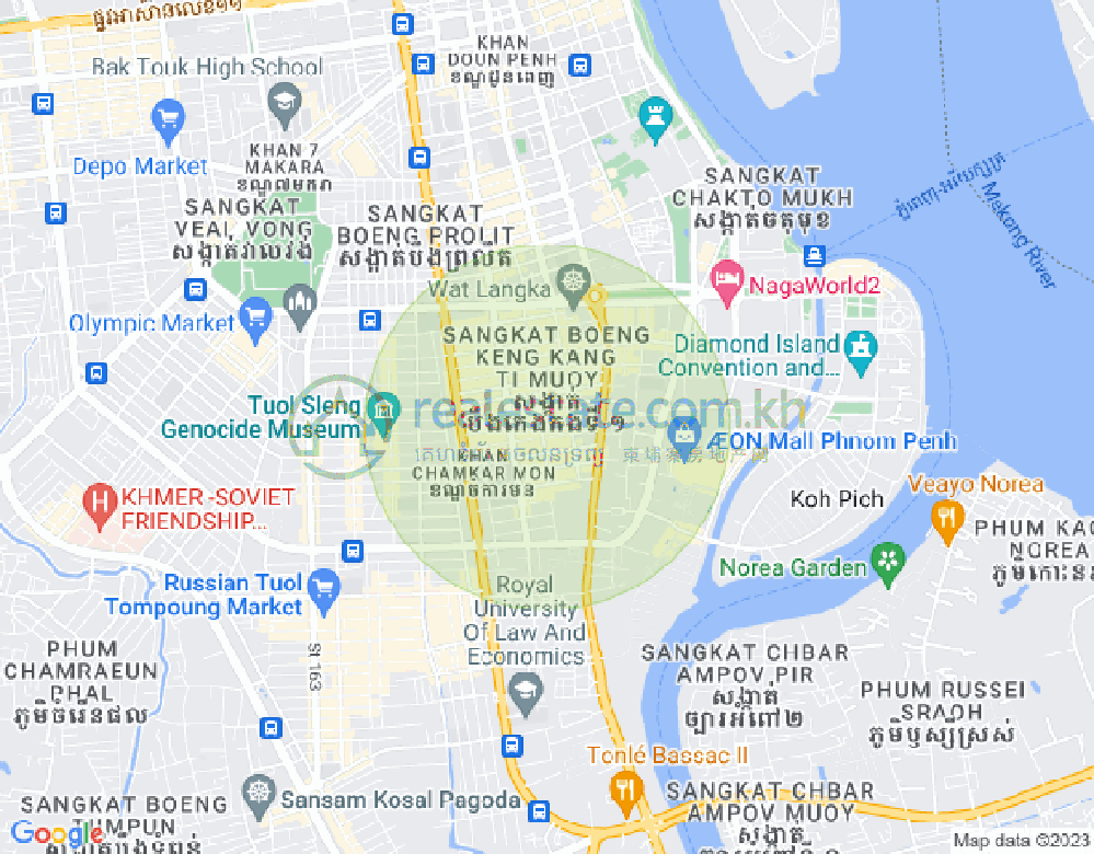 BKK 1, ボンケンコン, プノンペンの地図