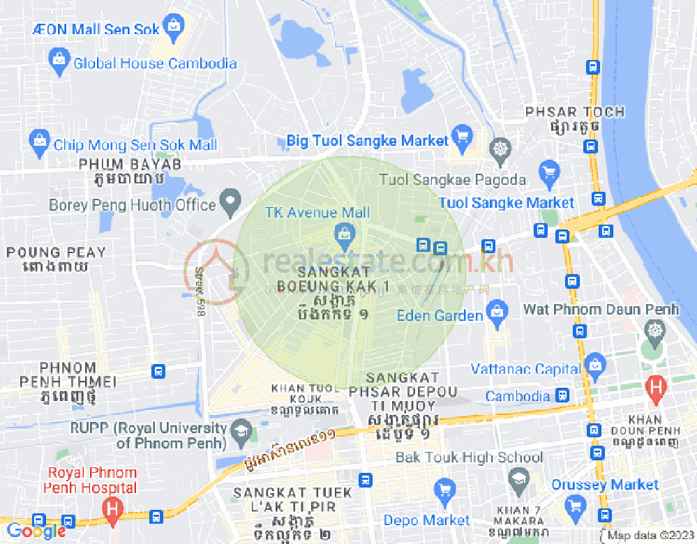 万谷湖1分区, 堆谷区, 金边地图