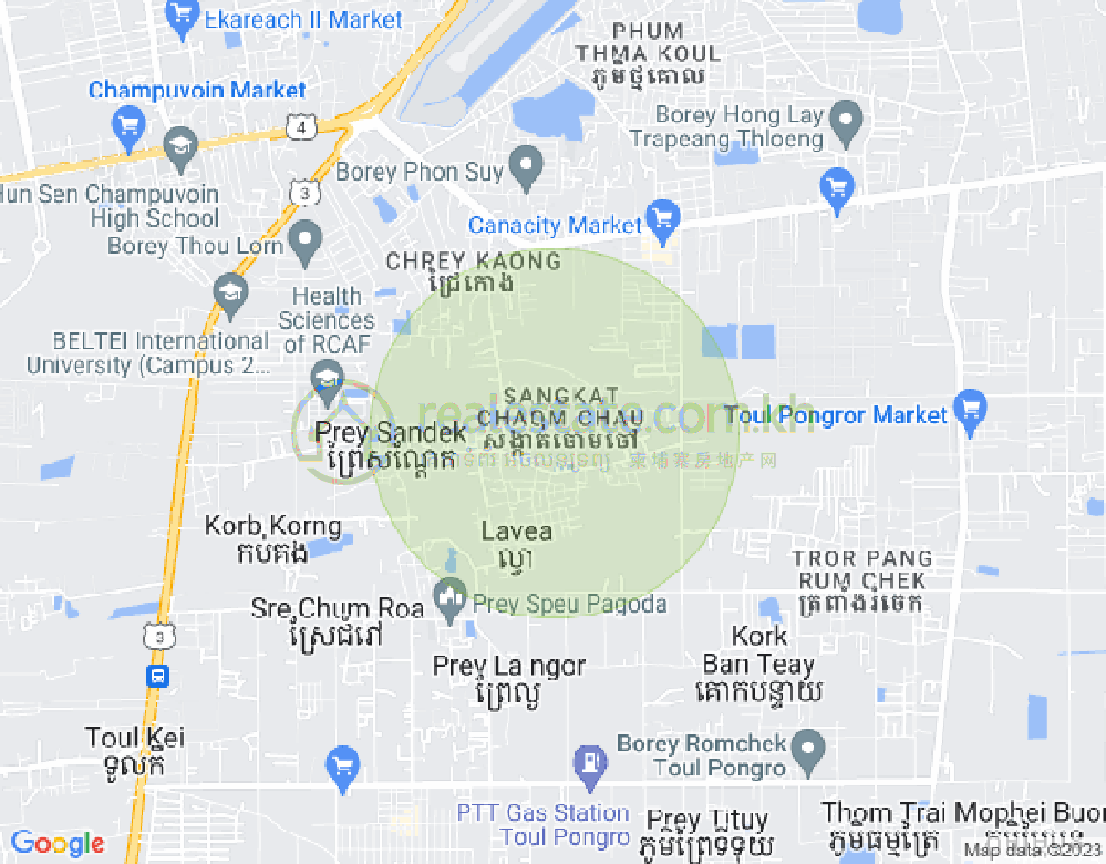 Map of Chaom Chau, Por Sen Chey, Phnom Penh