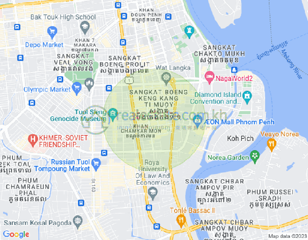 Map of BKK 1, Boeng Keng Kang, Phnom Penh