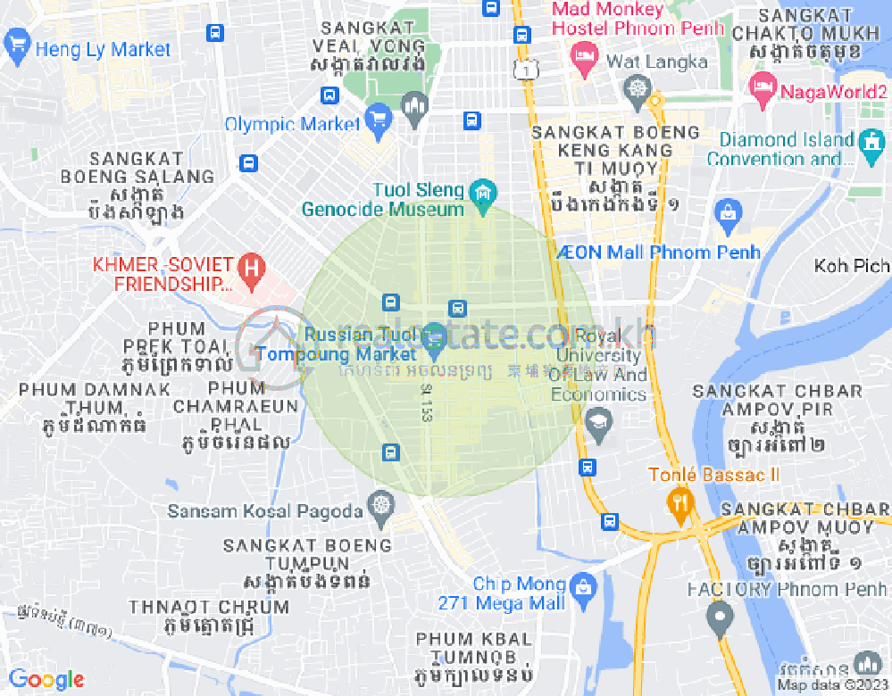 Carte de Toul Tum Poung 1, Chamkarmon, Phnom Penh