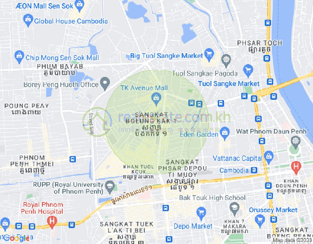 万谷湖1分区, 堆谷区, 金边地图