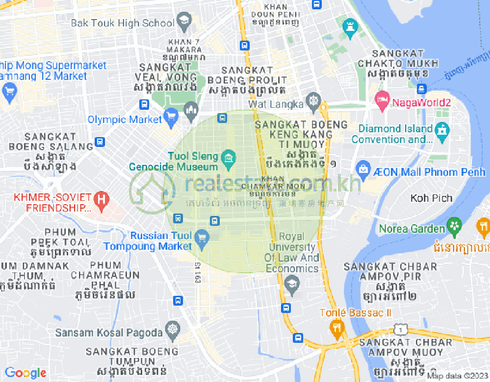 万景岗3分区（BKK3), 波哥堪, 金边地图