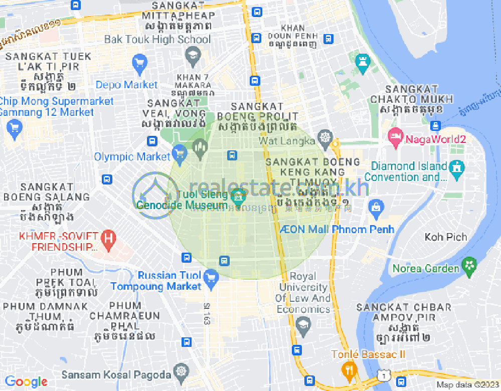 Mapa: BKK 2, Boeng Keng Kang, Phnom Penh