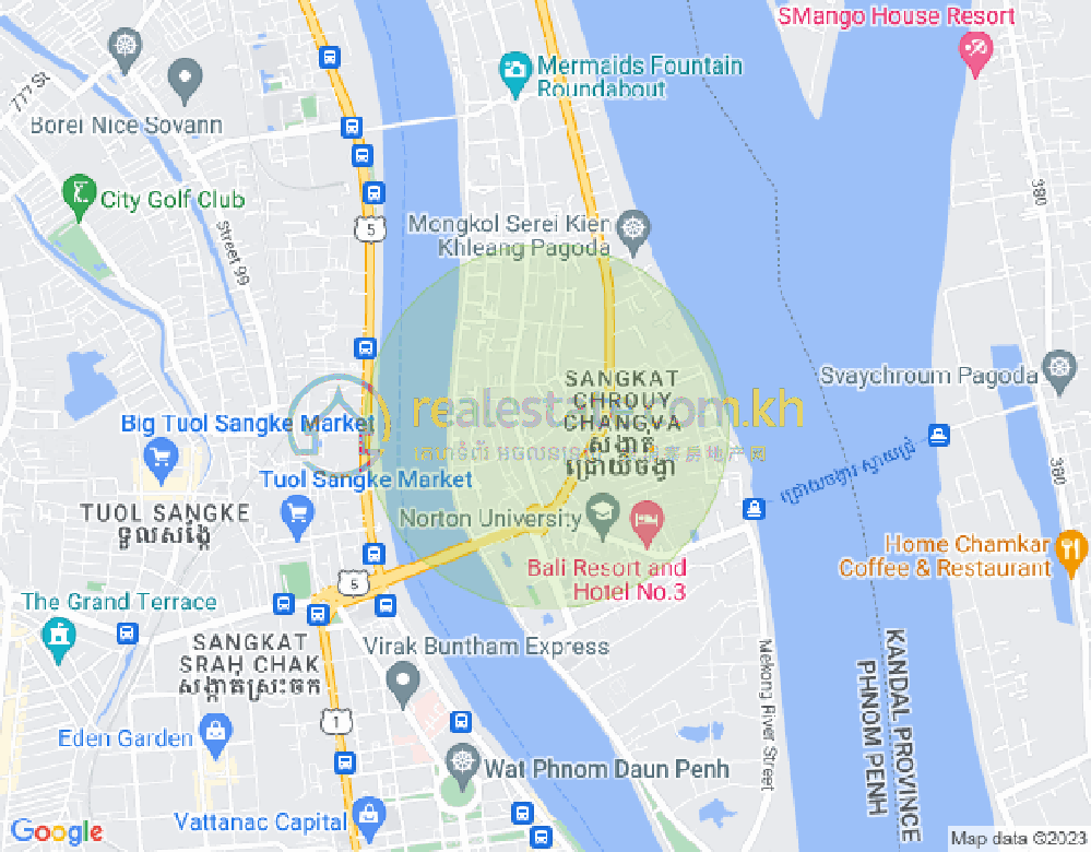 水净华区, 金边地图