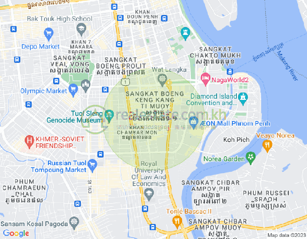 BKK 1, ボンケンコン, プノンペンの地図