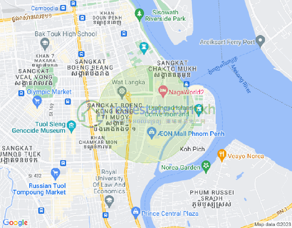 백색하구역, 짬까몬, 프놈펜 지도