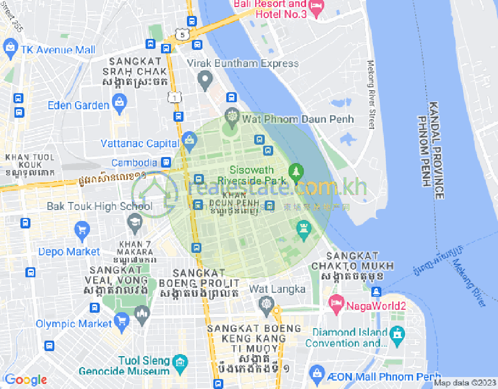 Carte de Phsar Chas, Daun Penh, Phnom Penh
