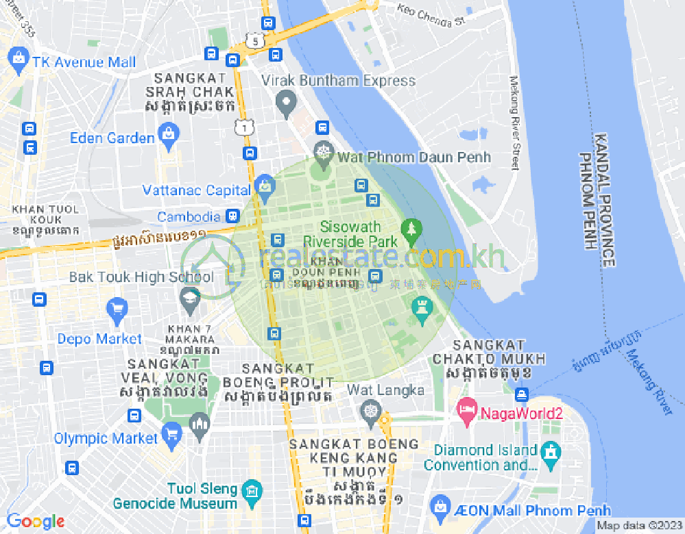 Mapa: Chakto Mukh, Daun Penh, Phnom Penh