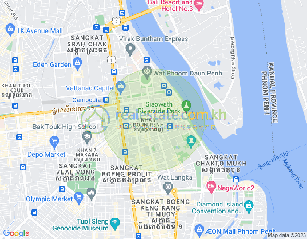 사팔만구역, 룽볜구, 프놈펜 지도