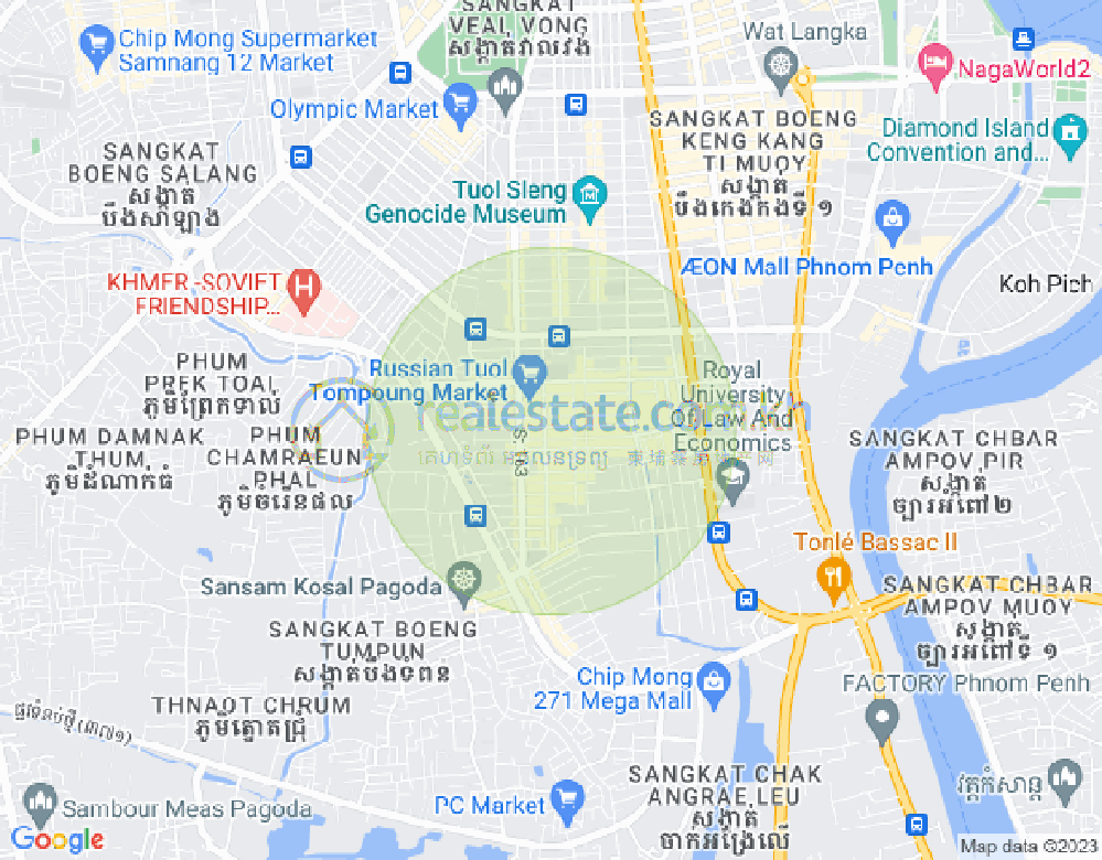 Map of Toul Tum Poung 1, Chamkarmon, Phnom Penh