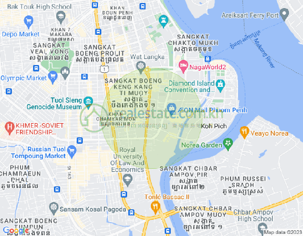 แผนที่ โตนเลบาสัก, จัมการมอน, พนมเปญ