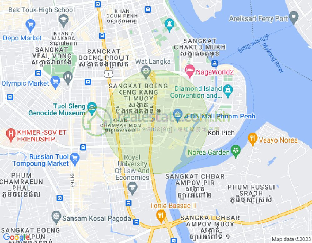 Carte de Tonle Bassac, Chamkarmon, Phnom Penh