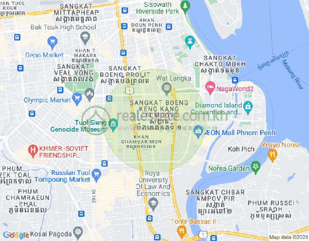 Map of BKK 1, Boeng Keng Kang, Phnom Penh