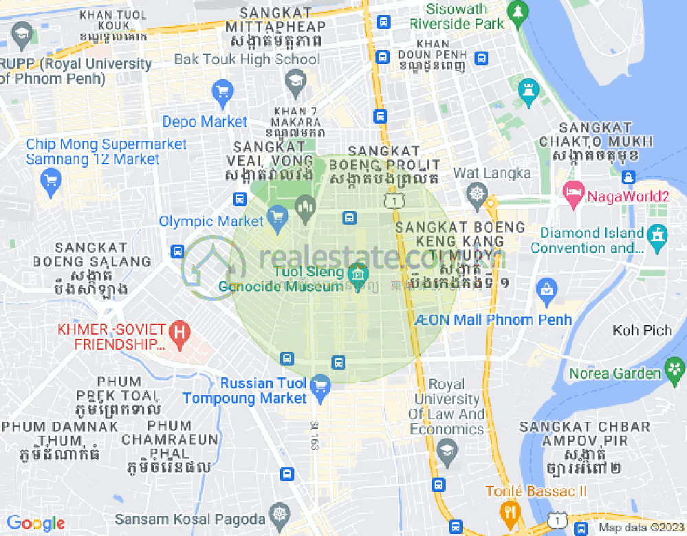 万景岗2分区（BKK2), 波哥堪, 金边地图