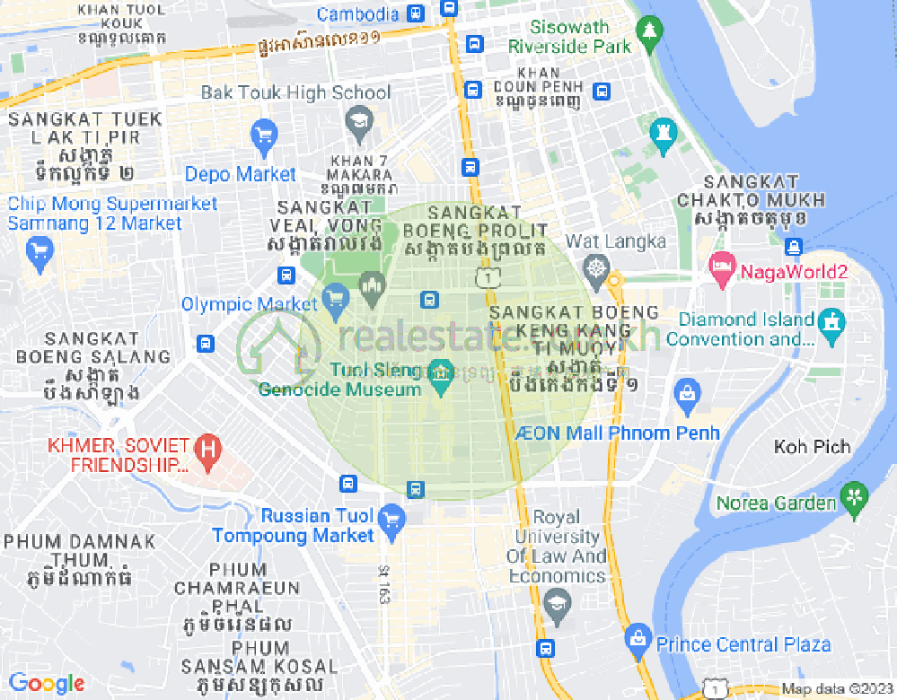 万景岗2分区（BKK2), 波哥堪, 金边地图