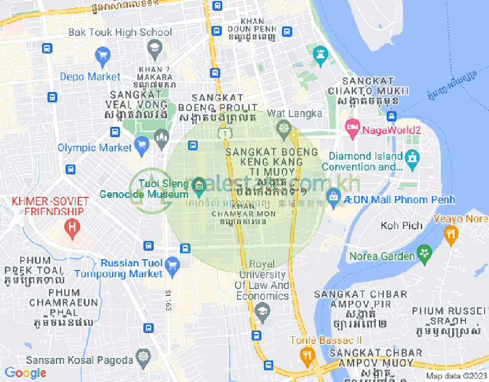 Map of BKK 1, Boeng Keng Kang, Phnom Penh
