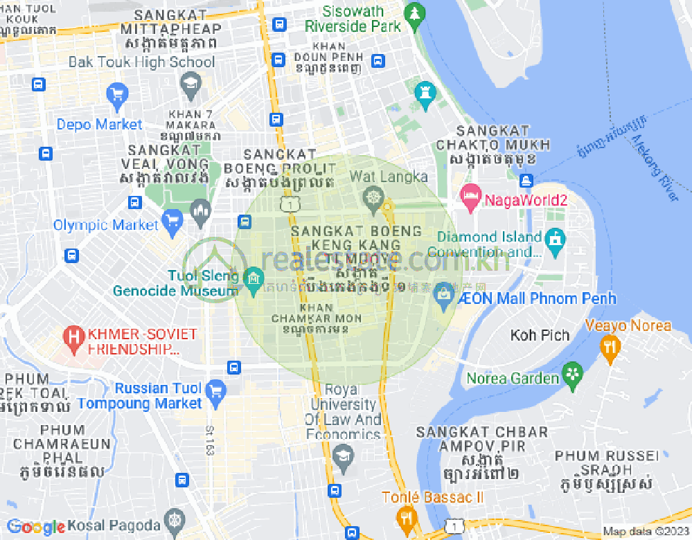 Mapa: BKK 2, Boeng Keng Kang, Phnom Penh