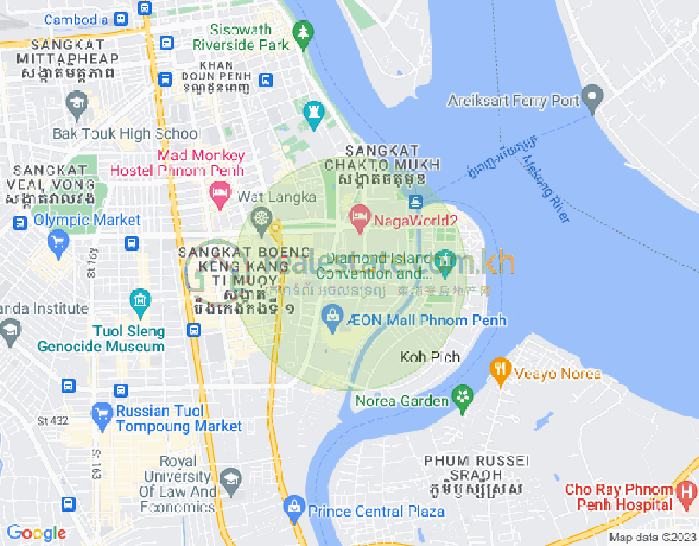 万景岗1分区（BKK1), 波哥堪, 金边地图