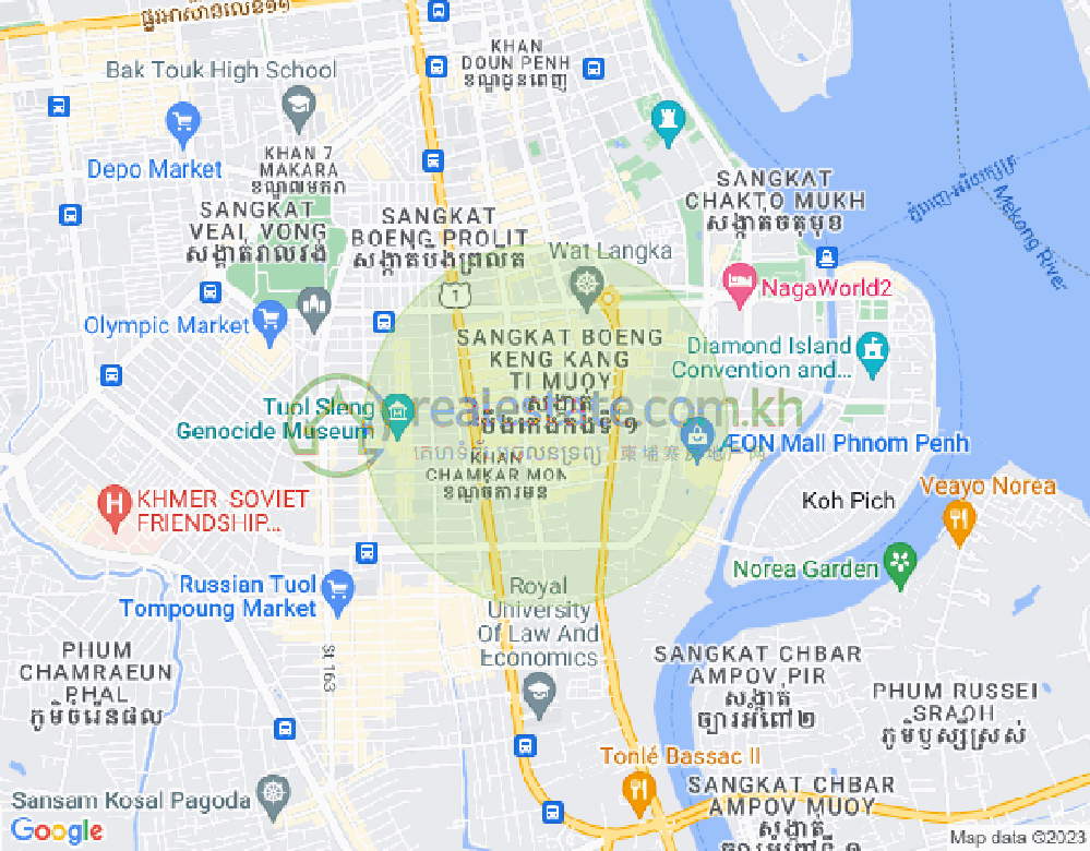 Map of BKK 1, Boeng Keng Kang, Phnom Penh