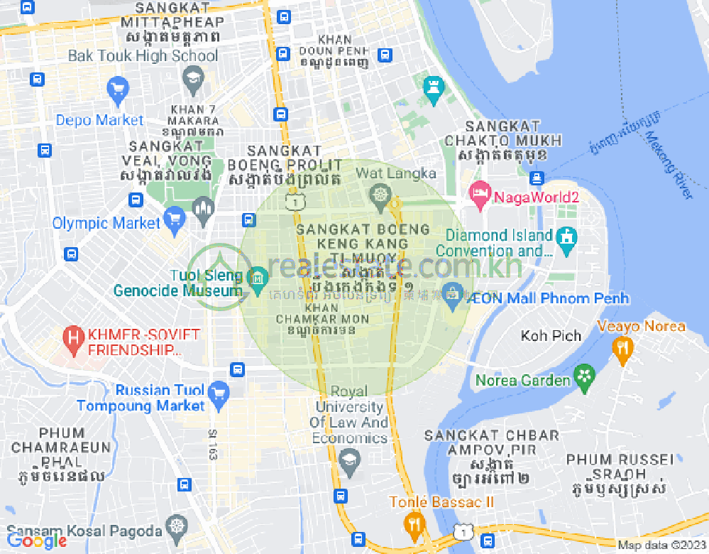 万景岗1分区（BKK1), 波哥堪, 金边地图