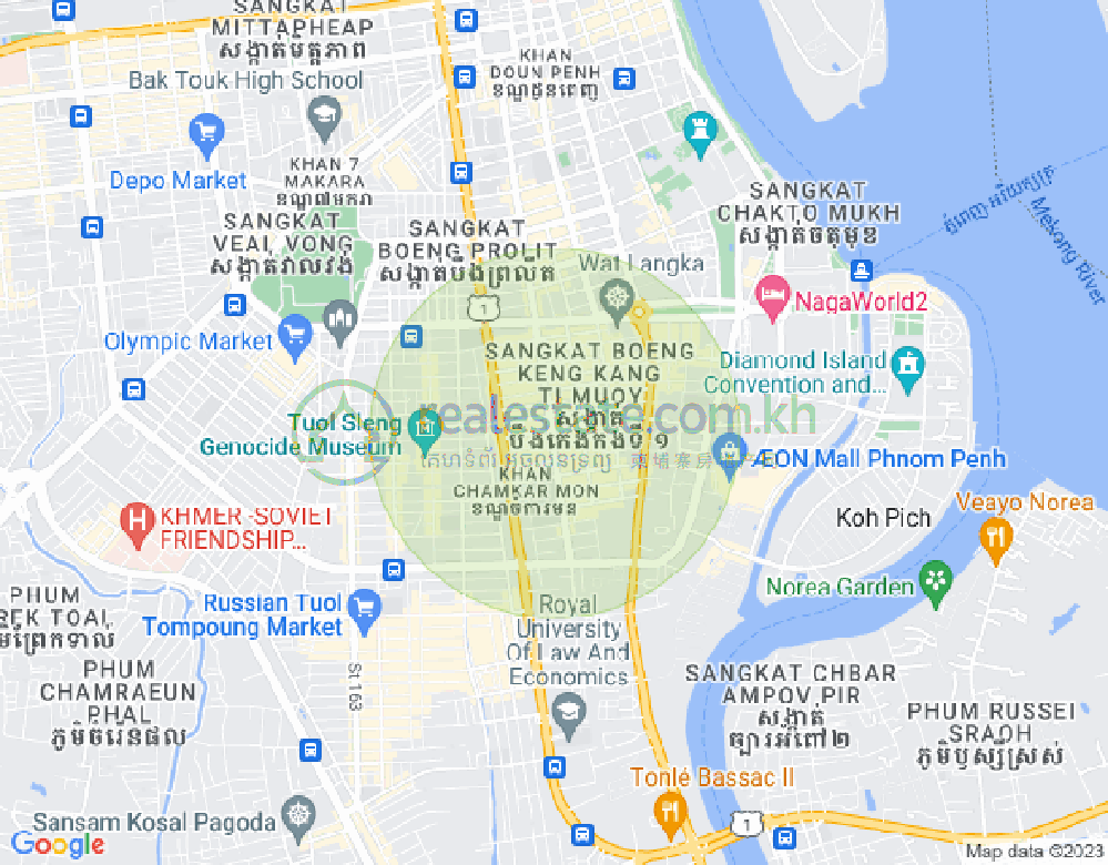 万景岗1分区（BKK1), 波哥堪, 金边地图